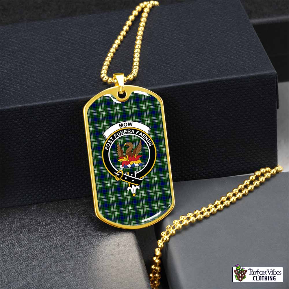 Mow Tartan Dog Tag Necklace with Family Crest Gold No - Tartan Vibes Clothing