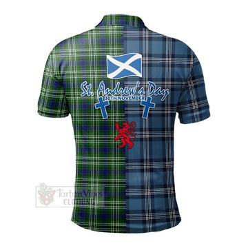 Mow Tartan Polo Shirt Happy St. Andrew's Day Half Tartan Style - Tartan Vibes Clothing