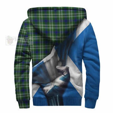 Mow Tartan Sherpa Hoodie with Family Crest Scotland Patriotic Style - Tartan Vibes Clothing
