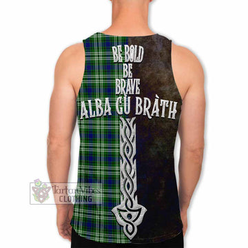 Mow Tartan Family Crest Men's Tank Top Alba Gu Brath Be Brave Lion Ancient Style - Tartan Vibes Clothing