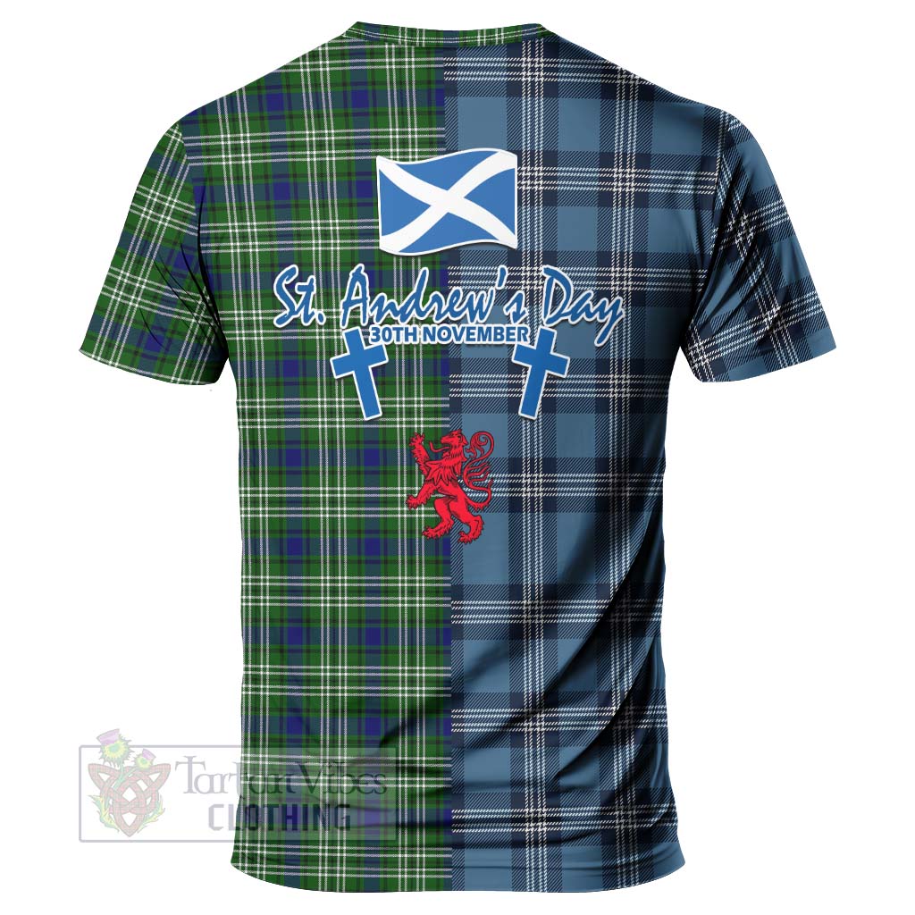 Tartan Vibes Clothing Mow Tartan T-Shirt Happy St. Andrew's Day Half Tartan Style
