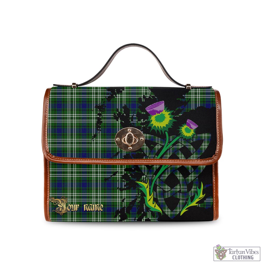 Tartan Vibes Clothing Mow Tartan Waterproof Canvas Bag with Scotland Map and Thistle Celtic Accents