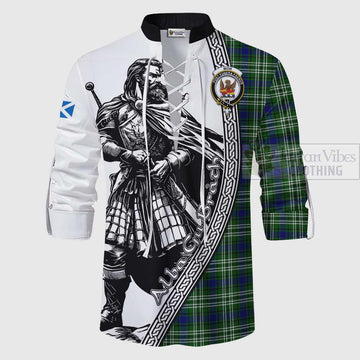 Mow Tartan Clan Crest Ghillie Kilt Shirt with Highlander Warrior Celtic Style - Tartan Vibes Clothing