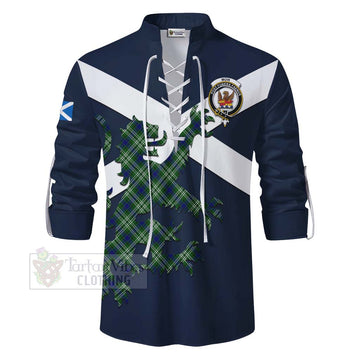 Mow Tartan Lion Rampant Ghillie Kilt Shirt Proudly Display Your Heritage with Alba Gu Brath and Clan Name - Tartan Vibes Clothing
