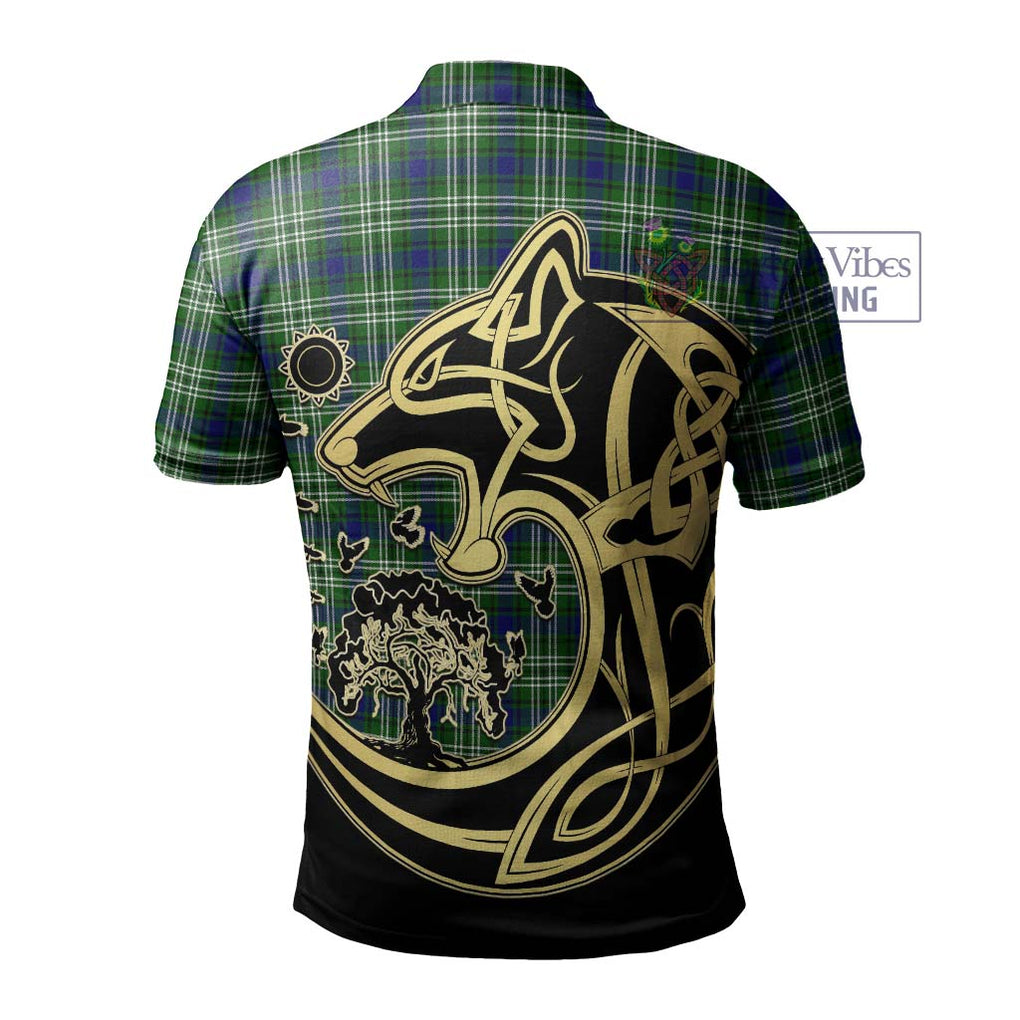 Mow Tartan Polo Shirt with Family Crest Celtic Wolf Style - Tartan Vibes Clothing
