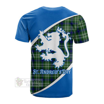 Mow Family Crest Tartan Cotton T-shirt Celebrate Saint Andrew's Day in Style