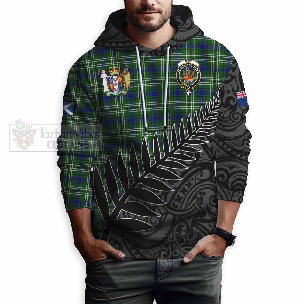 Tartan Vibes Clothing Mow Crest Tartan Hoodie with New Zealand Silver Fern Half Style