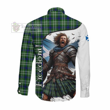 Tartan Vibes Clothing Mow Crest Tartan Long Sleeve Button Shirt Inspired by the Freedom of Scottish Warrior