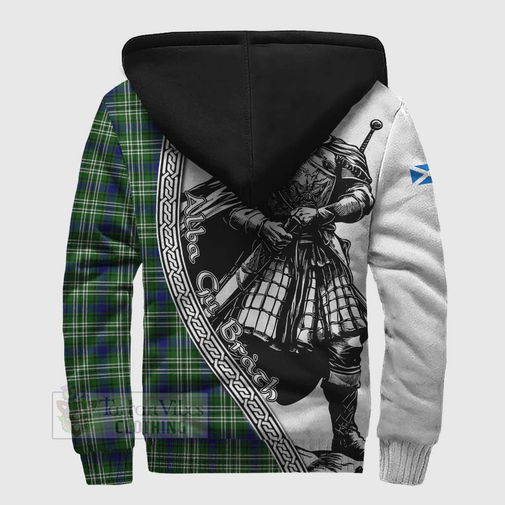 Mow Tartan Clan Crest Sherpa Hoodie with Highlander Warrior Celtic Style - Tartan Vibes Clothing