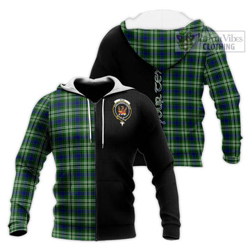 Mow Tartan Knitted Hoodie with Family Crest and Half Of Me Style Unisex Knitted Zip Hoodie - Tartan Vibes Clothing
