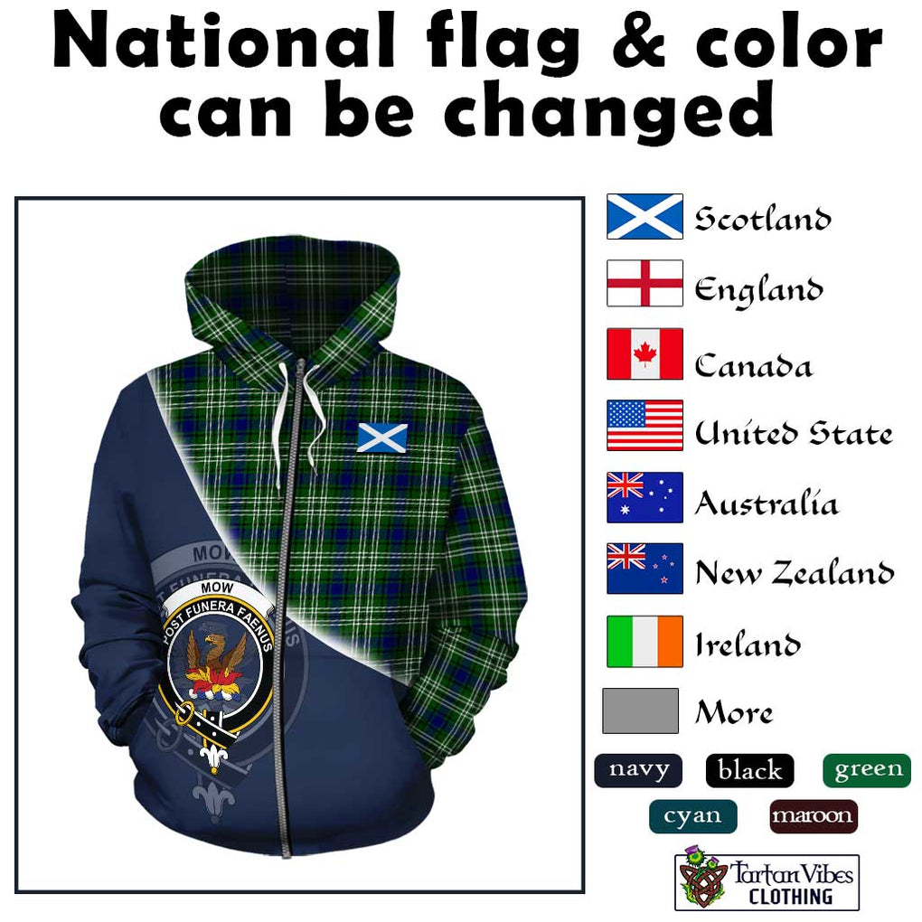 Mow Tartan Hoodie with Personalised National Flag and Family Crest Half Style - Tartan Vibes Clothing