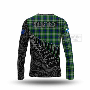 Tartan Vibes Clothing Mow Crest Tartan Long Sleeve T-Shirt with New Zealand Silver Fern Half Style