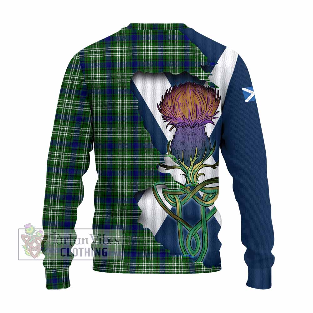 Tartan Vibes Clothing Mow Tartan Family Crest Knitted Sweater Scottish Thistle Celtic Inspired
