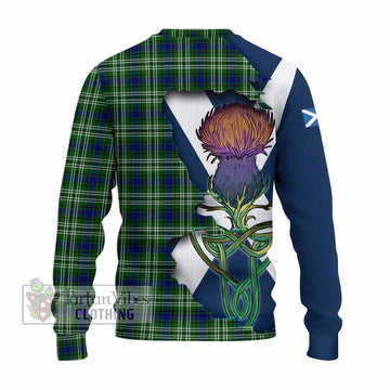 Tartan Vibes Clothing Mow Tartan Family Crest Knitted Sweater Scottish Thistle Celtic Inspired