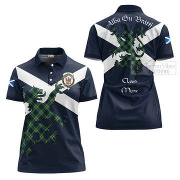 Mow Tartan Lion Rampant Women's Polo Shirt Proudly Display Your Heritage with Alba Gu Brath and Clan Name - Tartan Vibes Clothing