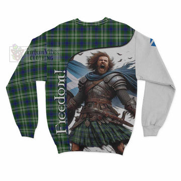 Tartan Vibes Clothing Mow Crest Tartan Sweatshirt Inspired by the Freedom of Scottish Warrior