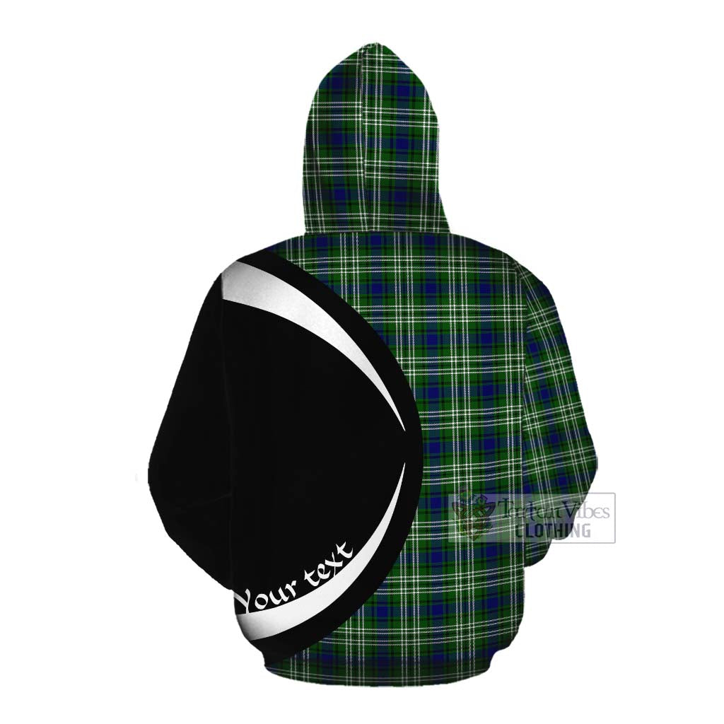 Mow Tartan Cotton Hoodie with Family Crest Circle Style Pullover Hoodie - Tartan Vibes Clothing