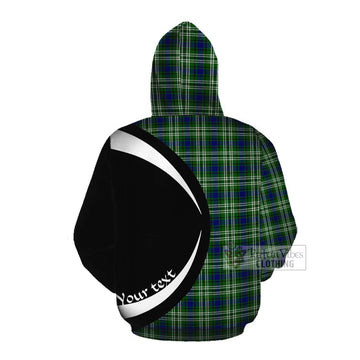 Mow Tartan Cotton Hoodie with Family Crest Circle Style Pullover Hoodie - Tartan Vibes Clothing