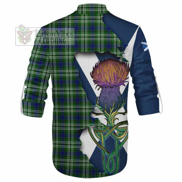 Tartan Vibes Clothing Mow Tartan Family Crest Ghillie Kilt Shirt Scottish Thistle Celtic Inspired