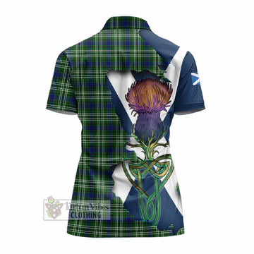 Mow Tartan Family Crest Women's Polo Shirt Scottish Thistle Celtic Inspired - Tartan Vibes Clothing