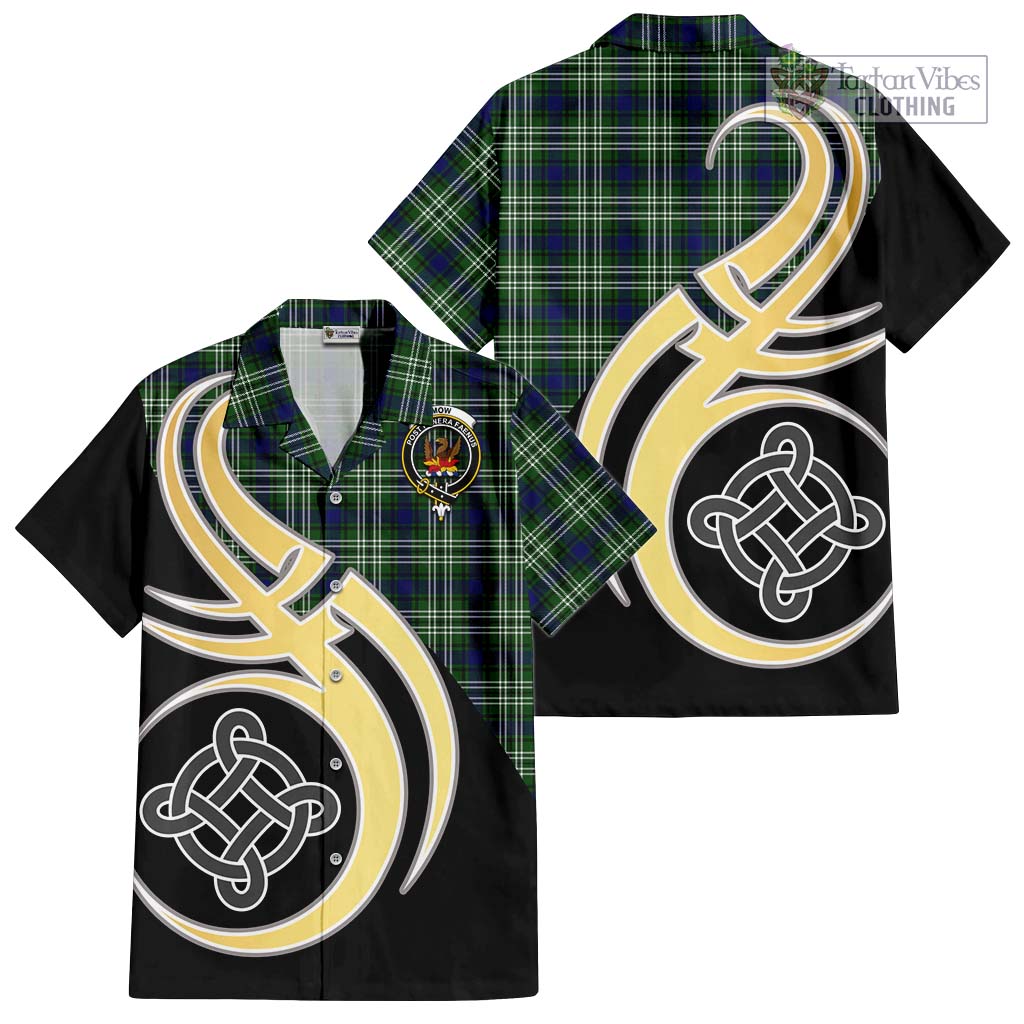 Mow Tartan Hawaiian Shirt with Family Crest and Celtic Symbol Style - Tartan Vibes Clothing