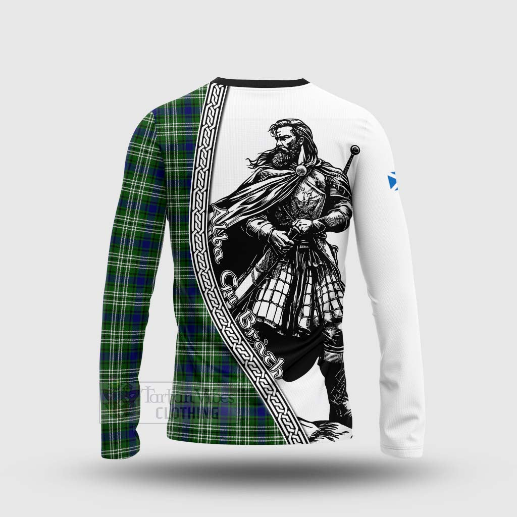 Mow Tartan Clan Crest Long Sleeve T-Shirt with Highlander Warrior Celtic Style - Tartan Vibes Clothing