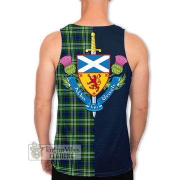 Mow Tartan Men's Tank Top Alba with Scottish Lion Royal Arm Half Style - Tartan Vibes Clothing