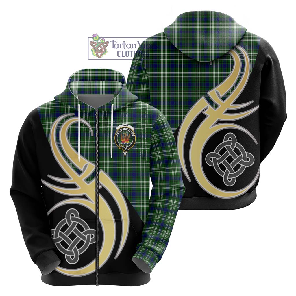Mow Tartan Hoodie with Family Crest and Celtic Symbol Style - Tartan Vibes Clothing