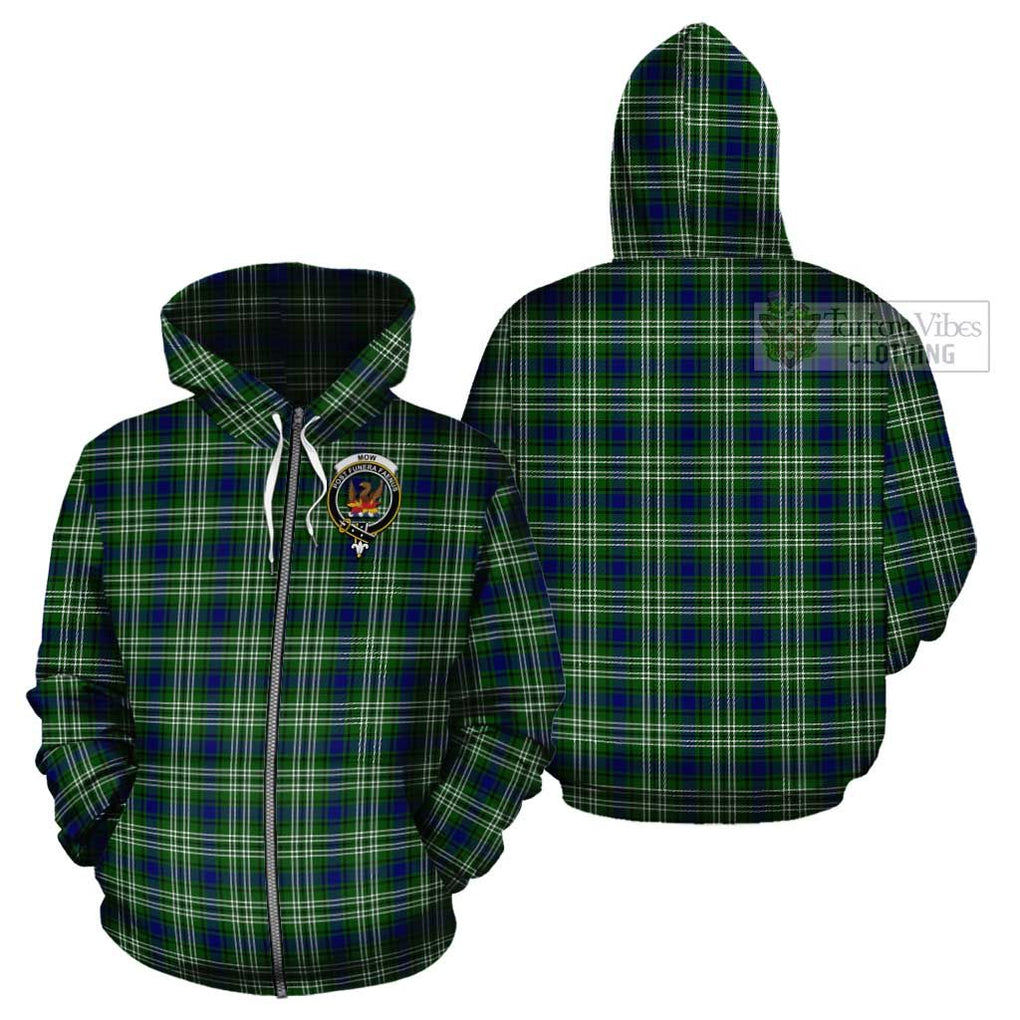Mow Tartan Cotton Hoodie with Family Crest - Tartan Vibes Clothing