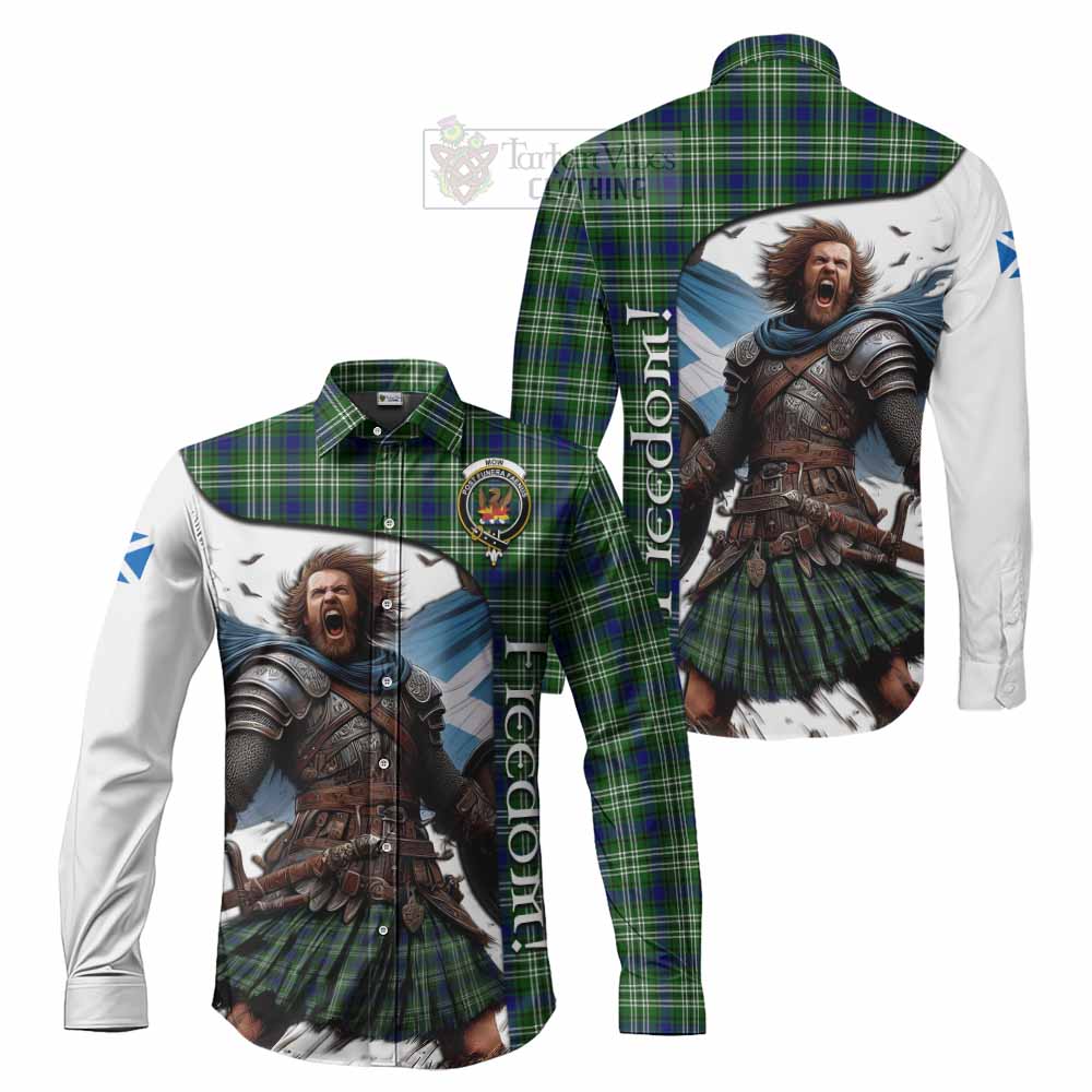 Tartan Vibes Clothing Mow Crest Tartan Long Sleeve Button Shirt Inspired by the Freedom of Scottish Warrior