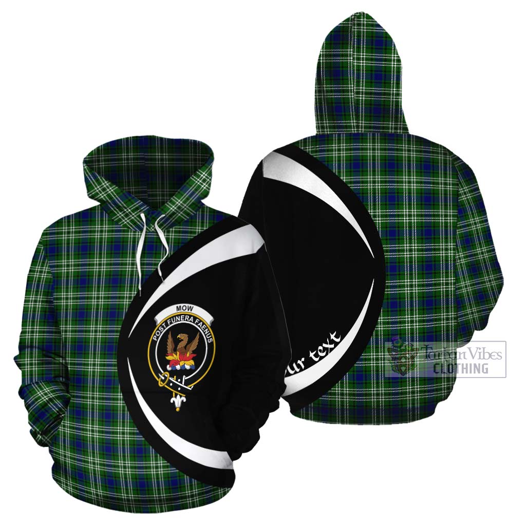 Mow Tartan Cotton Hoodie with Family Crest Circle Style Zip Hoodie - Tartan Vibes Clothing