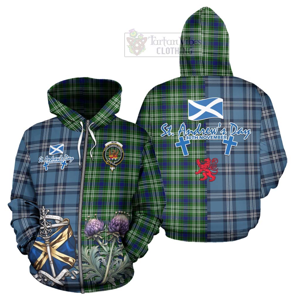 Mow Tartan Hoodie Happy St. Andrew's Day Half Tartan Style - Tartan Vibes Clothing