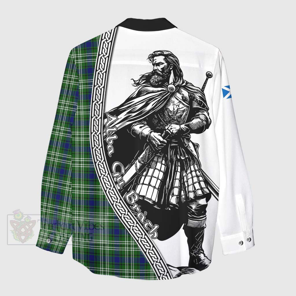 Mow Tartan Clan Crest Women's Casual Shirt with Highlander Warrior Celtic Style - Tartan Vibes Clothing