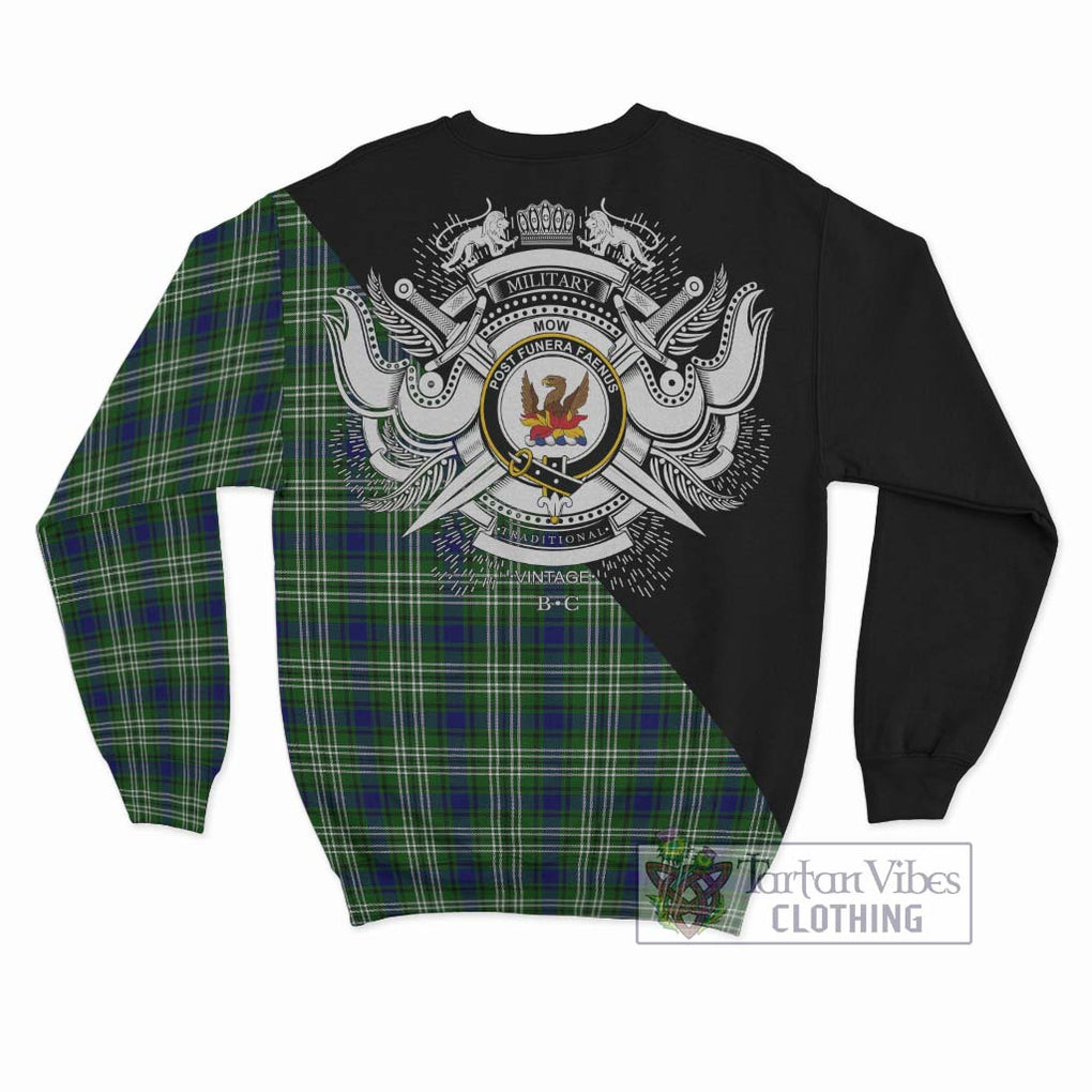 Mow Tartan Sweatshirt with Family Crest and Military Logo Style - Tartan Vibes Clothing