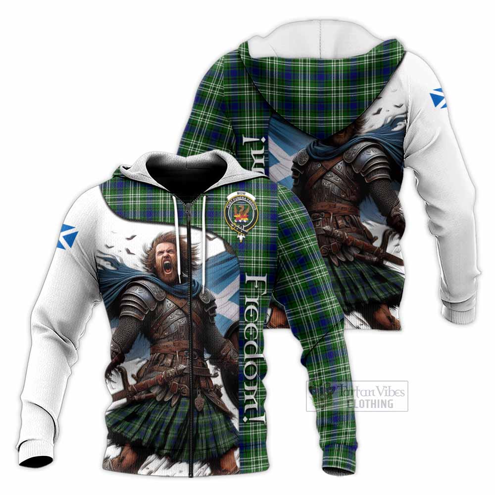 Tartan Vibes Clothing Mow Crest Tartan Knitted Hoodie Inspired by the Freedom of Scottish Warrior