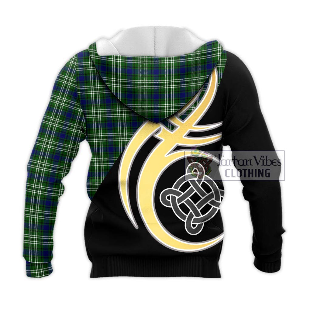 Mow Tartan Knitted Hoodie with Family Crest and Celtic Symbol Style - Tartan Vibes Clothing