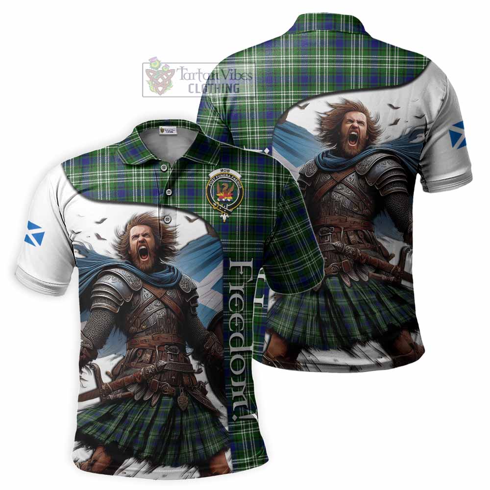 Mow Crest Tartan Polo Shirt Inspired by the Freedom of Scottish Warrior - Tartan Vibes Clothing