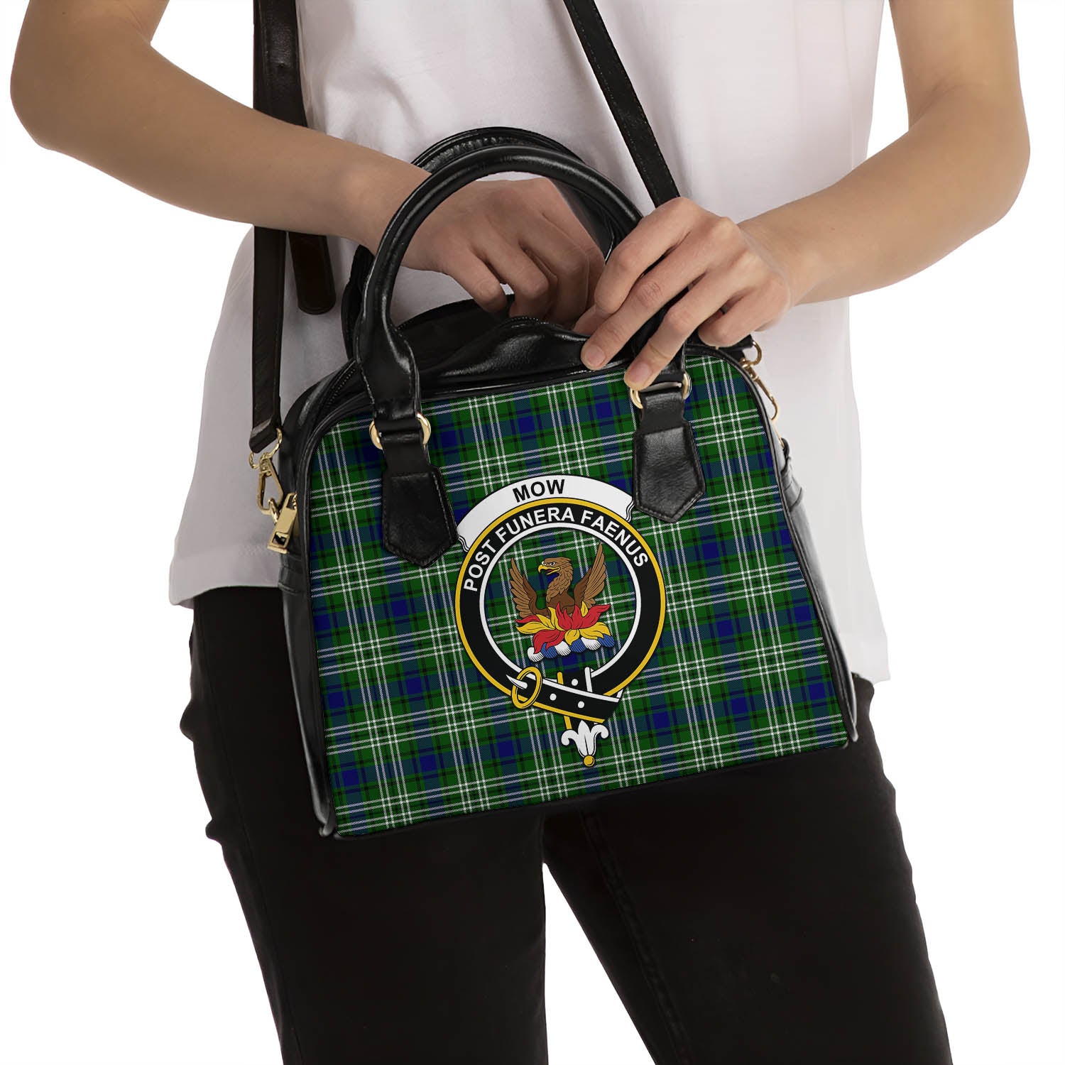 Mow Tartan Shoulder Handbags with Family Crest - Tartanvibesclothing