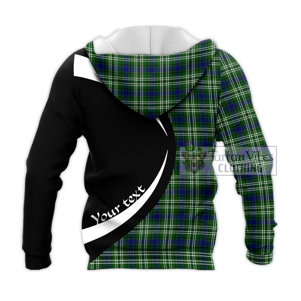 Mow Tartan Knitted Hoodie with Family Crest Circle Style - Tartan Vibes Clothing