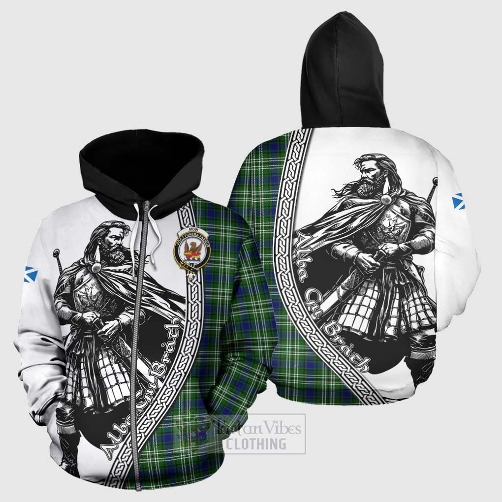 Mow Tartan Clan Crest Hoodie with Highlander Warrior Celtic Style - Tartan Vibes Clothing