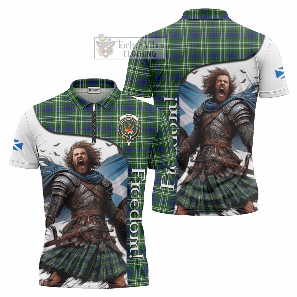 Tartan Vibes Clothing Mow Crest Tartan Zipper Polo Shirt Inspired by the Freedom of Scottish Warrior