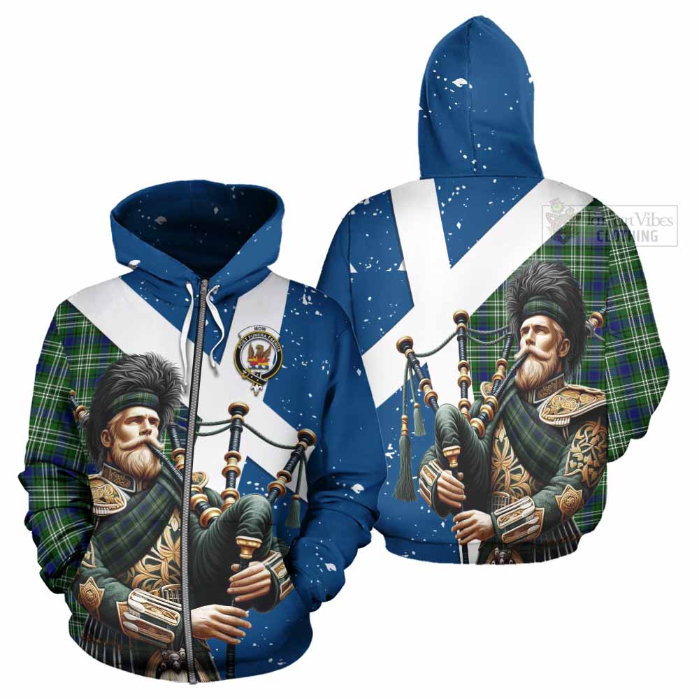 Mow Tartan Hoodie with Family Crest Scottish Bagpiper Vibes - Tartan Vibes Clothing