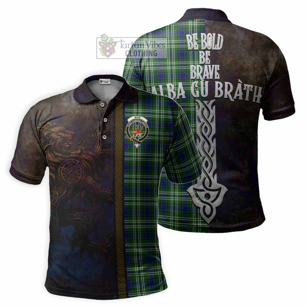 Mow Tartan Family Crest Polo Shirt Alba Gu Brath Be Brave Lion Ancient Style - Tartan Vibes Clothing