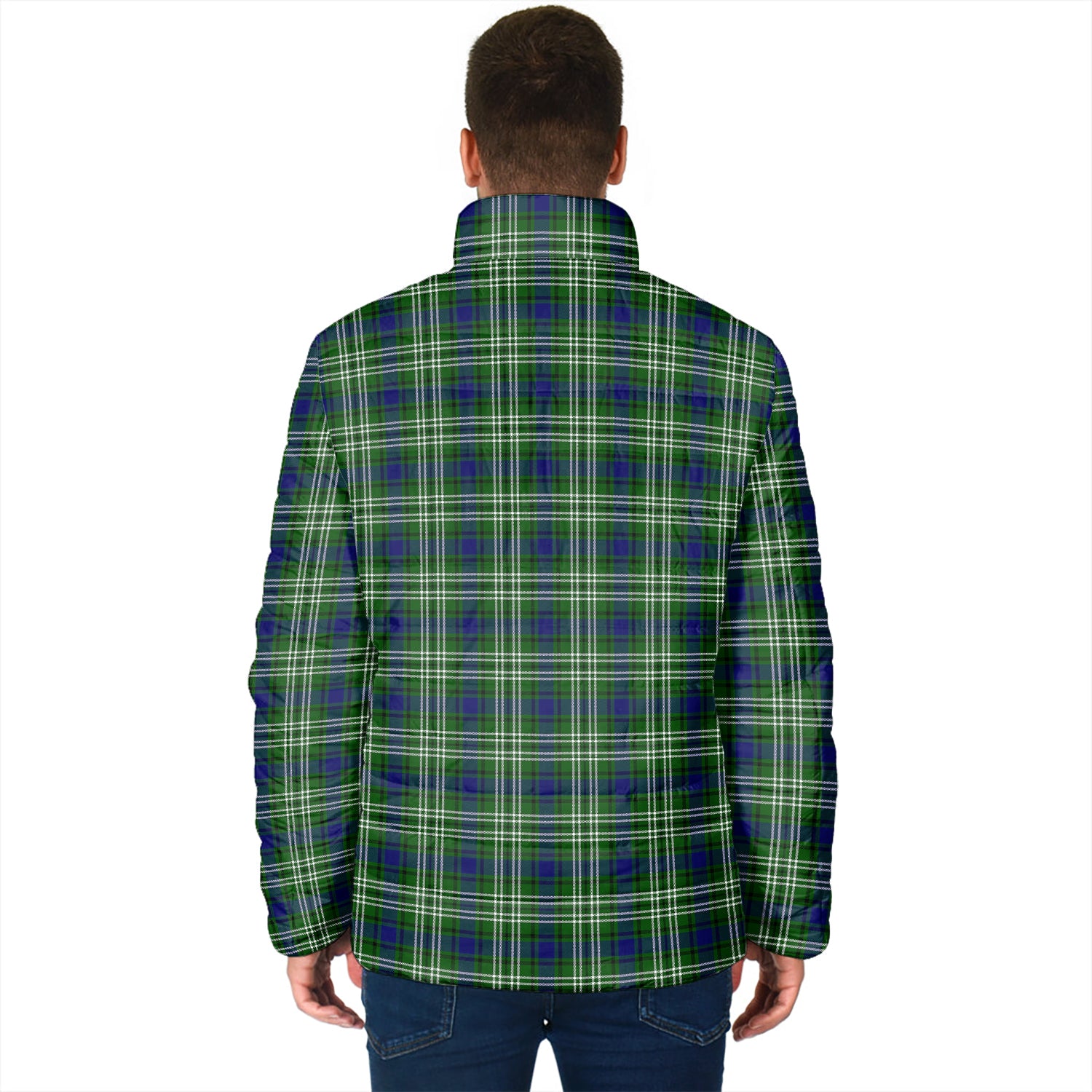 Mow Tartan Padded Jacket with Family Crest - Tartan Vibes Clothing