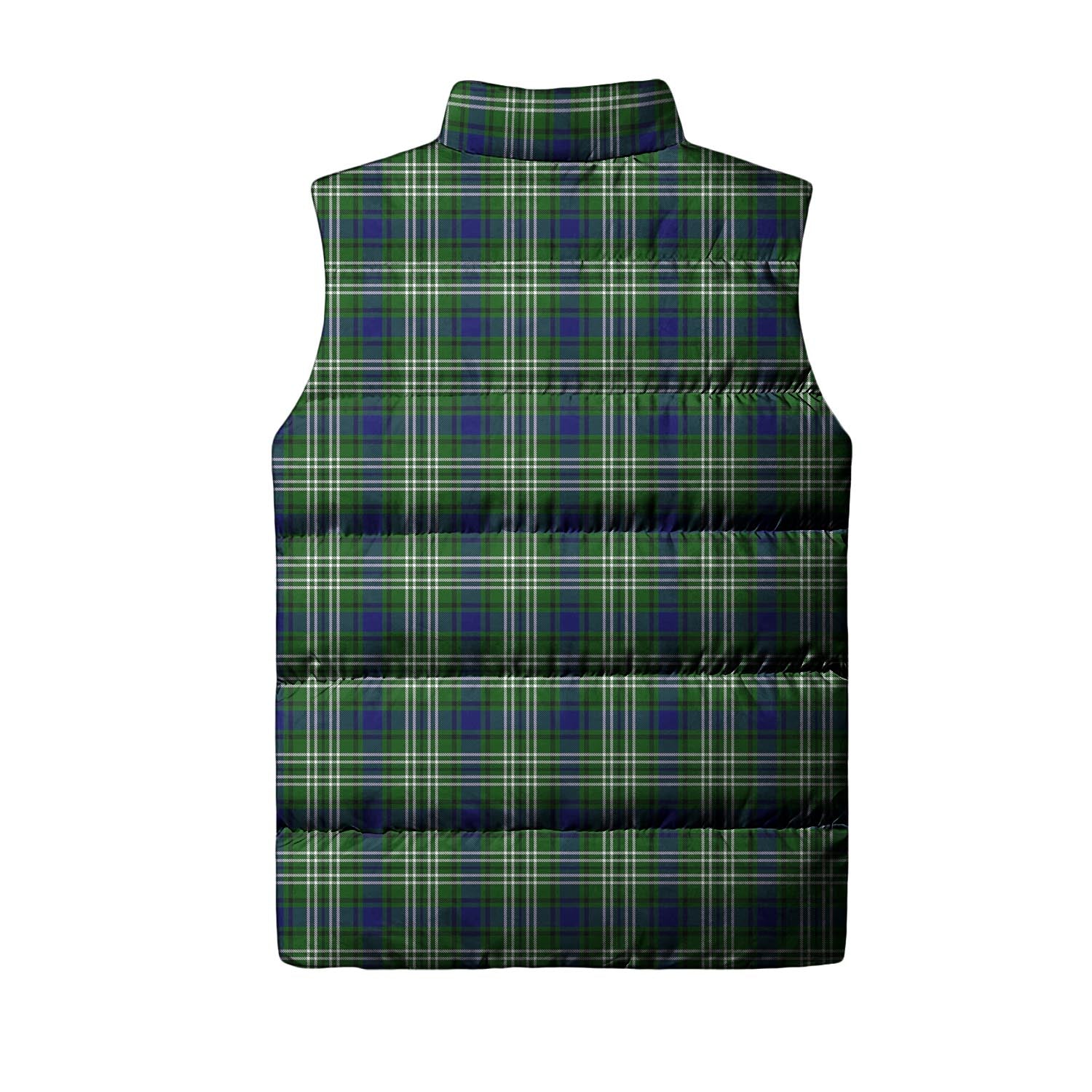 Mow Tartan Sleeveless Puffer Jacket with Family Crest - Tartanvibesclothing