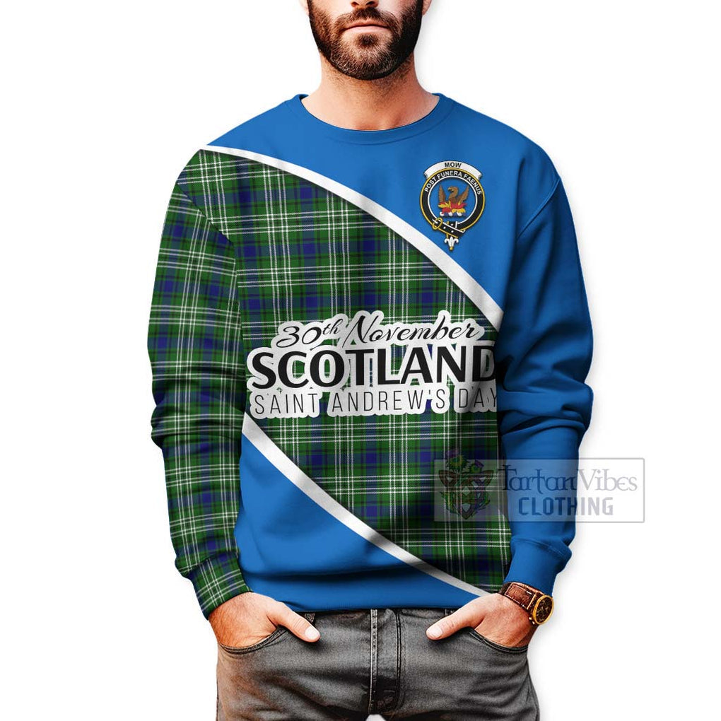 Mow Family Crest Tartan Sweatshirt Celebrate Saint Andrew's Day in Style - Tartan Vibes Clothing