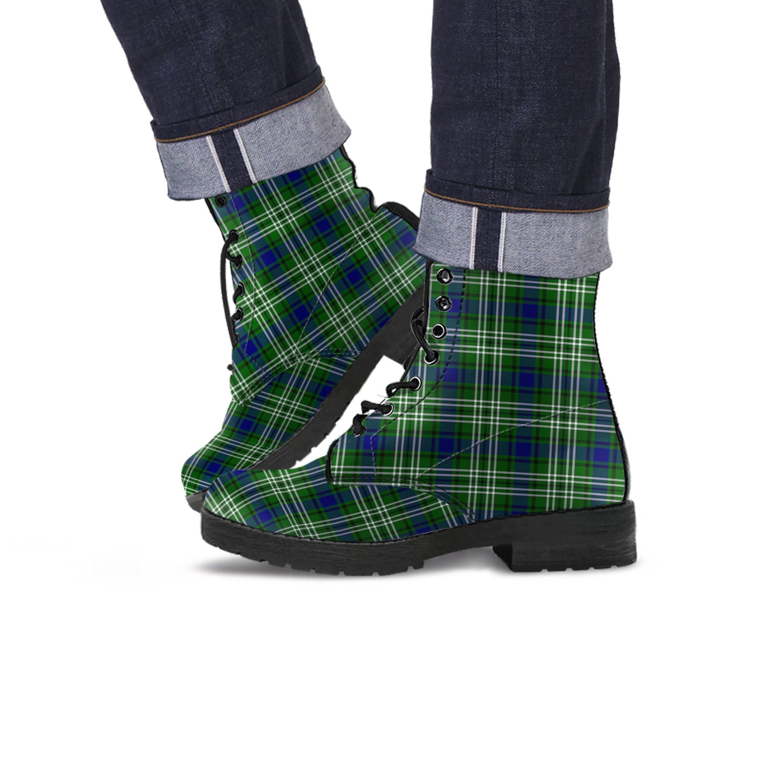 Mow Tartan Leather Boots - Tartan Vibes Clothing