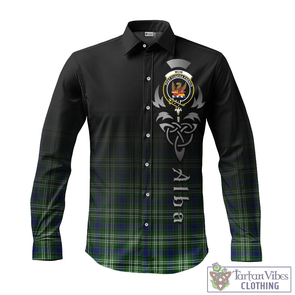 Mow Tartan Long Sleeve Button Up Featuring Alba Gu Brath Family Crest Celtic Inspired - Tartan Vibes Clothing