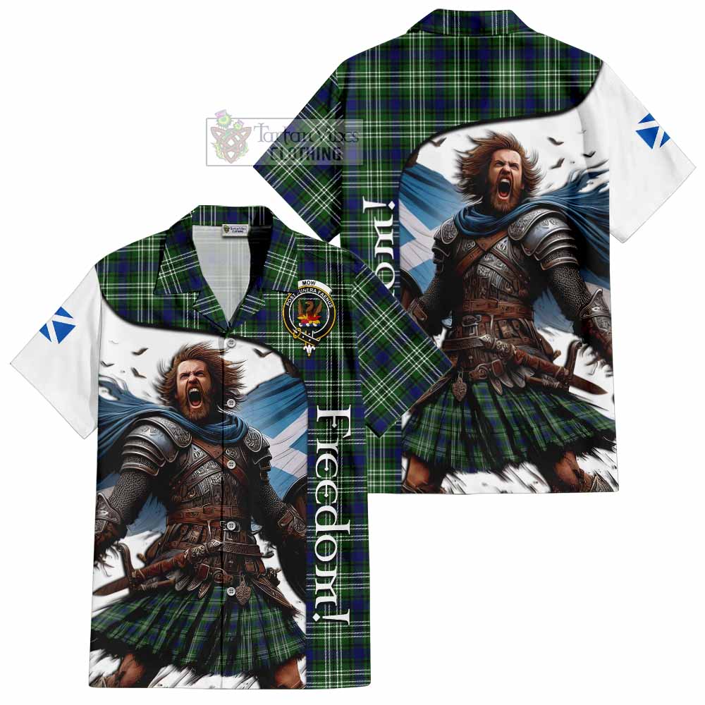 Tartan Vibes Clothing Mow Crest Tartan Short Sleeve Button Shirt Inspired by the Freedom of Scottish Warrior