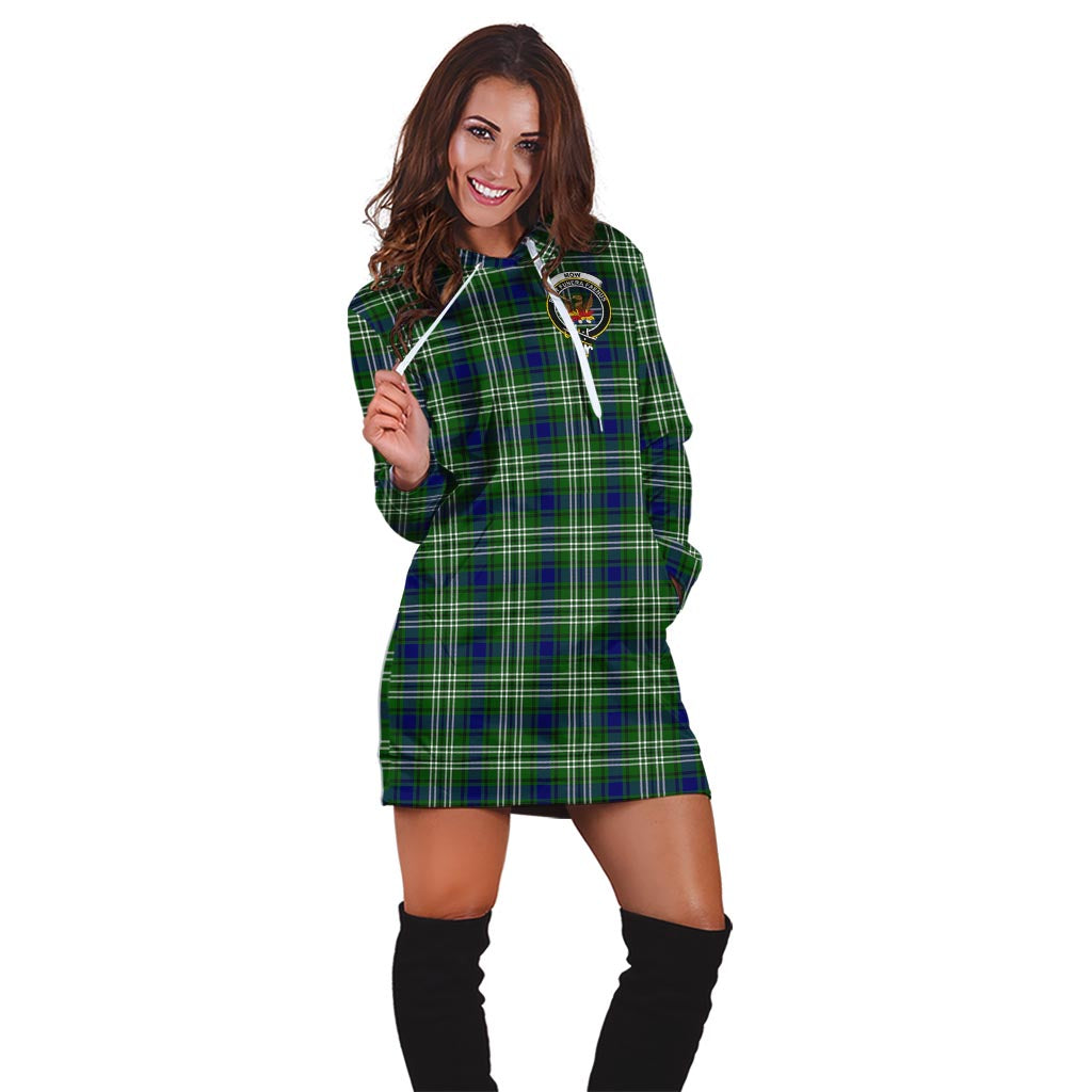 Mow Tartan Hoodie Dress with Family Crest - Tartan Vibes Clothing